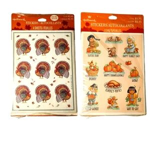 Hallmark Vintage Thanks Giving Holiday Turkey Stickers vintage 90s